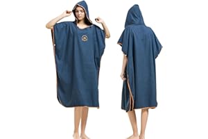Hiturbo Microfiber Surf Poncho, Wetsuit Changing Bath Robe, Quick Dry Pool Swim Beach Towel with Hood