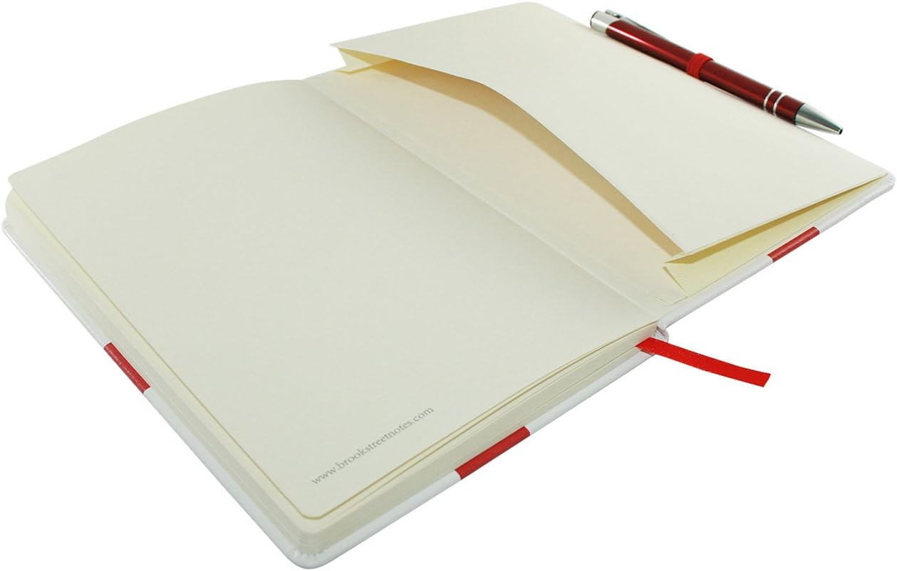 England Flag Notebook - Hardback A5, White, Red - Image 4