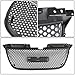 Compatible with 07-12 GMC Yukon ABS Plastic Round Mesh Style Front Upper+Lower Grille (Black) - GMT900