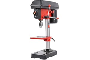 DAJYAWON 8 in Benchtop Drill Press, 5-Speed Bench Drill Press with Beveling Worktable, 3-Amp 120V Tabletop Drilling Machine for Wood/Plastic/Metal, 2-inch Spindle Travel, 8-inch Swing Distance