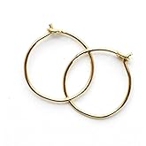 Little Gold Hoops, Small 10mm, Extra Thin 24 Gauge Earrings 14k Yellow Gold Fill Earrings Handmade Sleeper Hugger Hoop Earrings