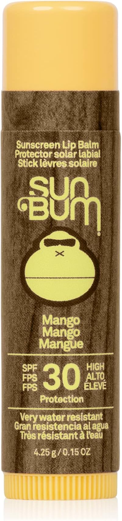 Sun Bum SPF 30 Mango Lip Balm Vegan Cruelty Free 4.25g Broad Spectrum UVA/UVB