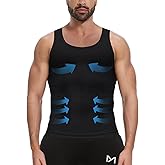 MEETYOO Mens Compression Shirt Slimming Undershirt for Men Shapewear Gynecomastia Compression Shirt Men Body Shaper