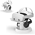 AMVR Stand Holder Compatible with Meta Quest 3s/Quest 3/Vision Pro/Quest 2/Pico 4/for PSVR 2 - Universal VR Headset Display Dock, Stable Bracket Storage Round Base, Mount Install Easy
