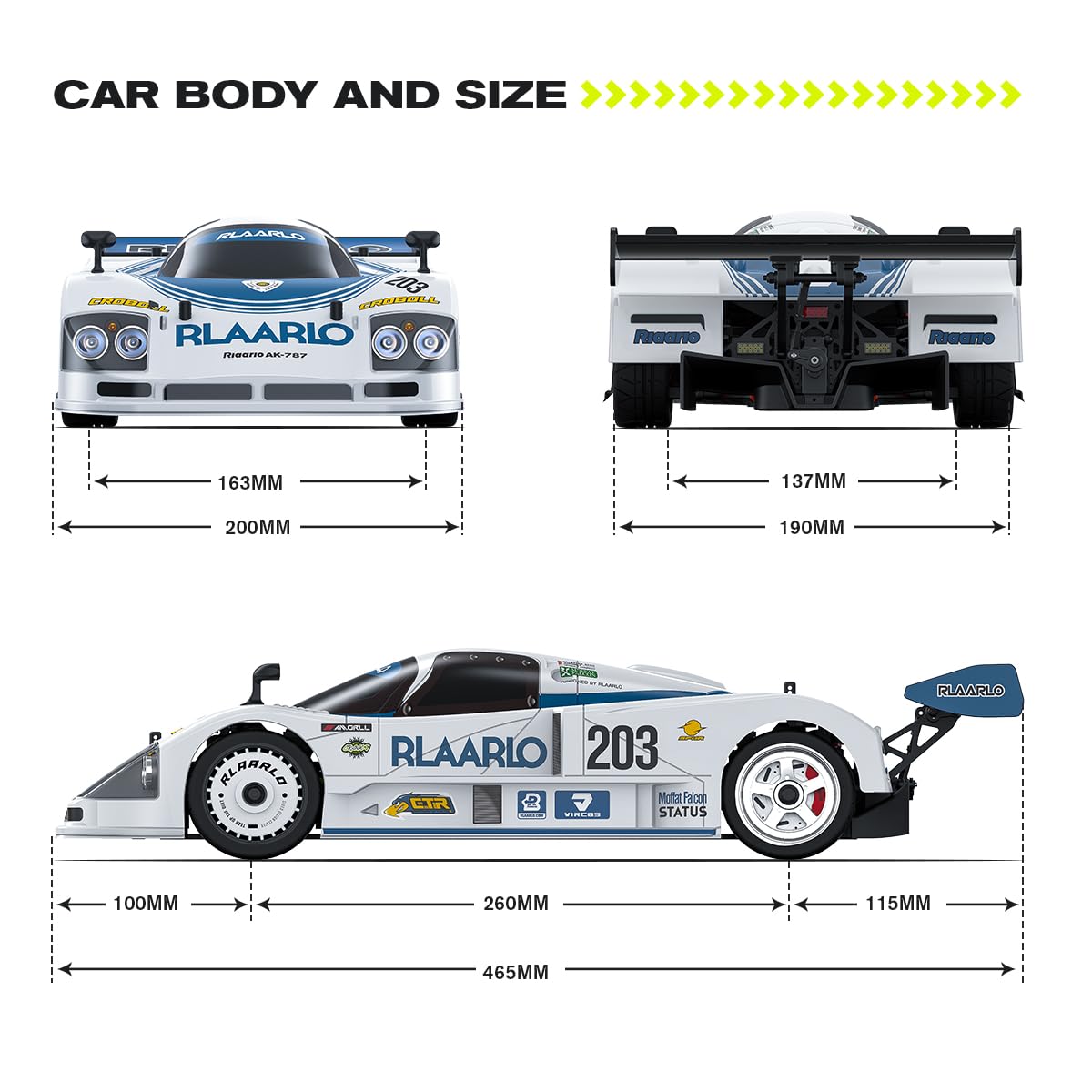 AMORIL 1/10 AK-787 Super Fast Brushless RC Drift Cars for Adults,Max 200KM/H Carbon Fiber On-Road Supercar with 3660 3900KV Brushless Motor,120A ESC,9KG Metal Servo,Waterproof Suitcase