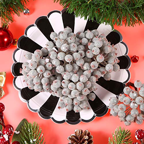 image for BBTO 100 Wired Stems of Artificial Holly Berries Artificial Flower Dec