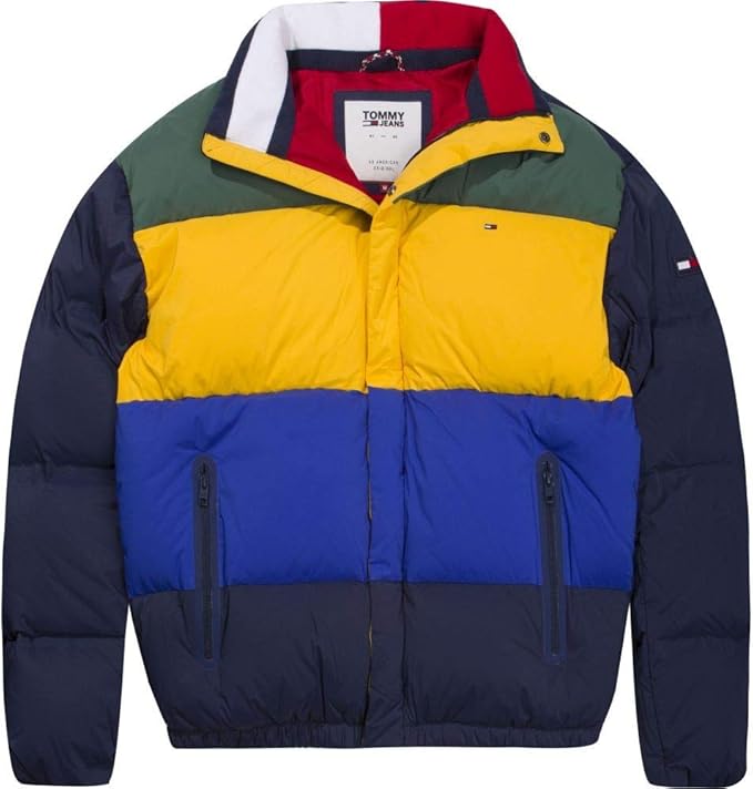 Amazon Co Jp トミー ヒルフィガー Tommy Hilfiger メンズ アウター ダウン 中綿ジャケット Tommy Jeans Colourblock Puffer Jacket 並行輸入品 服 ファッション小物