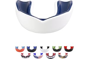 Oral Mart Adult Sports Mouth Guard (USA Flag & Fangs & 15 Best Colors to Choose from) - Mouthguard for Football, Boxing, Karate, Martial Arts, Rugby, MMA, Sparring, Hockey (Adult, Strapless)
