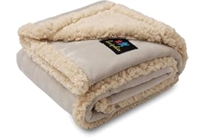 Waterproof Pet Blanket, Liquid Pee Proof Dog Blanket for Sofa Bed Couch, Reversible Sherpa Fleece Furniture Protector Cover f