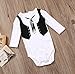 Stven Hetick Newborn Baby Boys Girls Necktie Pattern Printing Long Sleeve Romper Bodysuit W3M