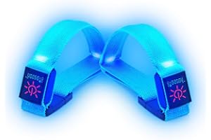 BSEEN 2 Pack LED Armbands for Running - Glow in The Dark Safety Running Gear LED Bracelet Sports Wristbands