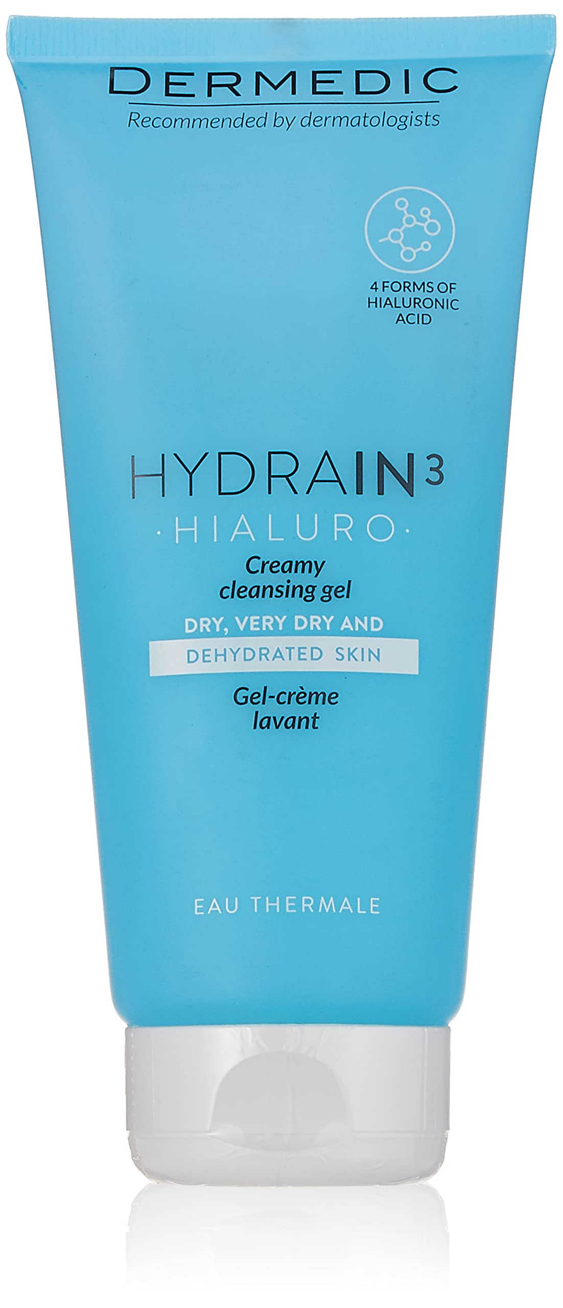DERMEDIC - HYDRAIN3 - HIALURO - Creamy gel for face and body - 200 ml - Hypoallergenic - Recommended for sensitive, dry or very dry facial skin.