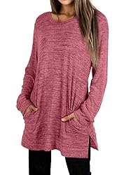 XIEERDUO Womens Sweatshirts Crewneck Tunic Sweaters