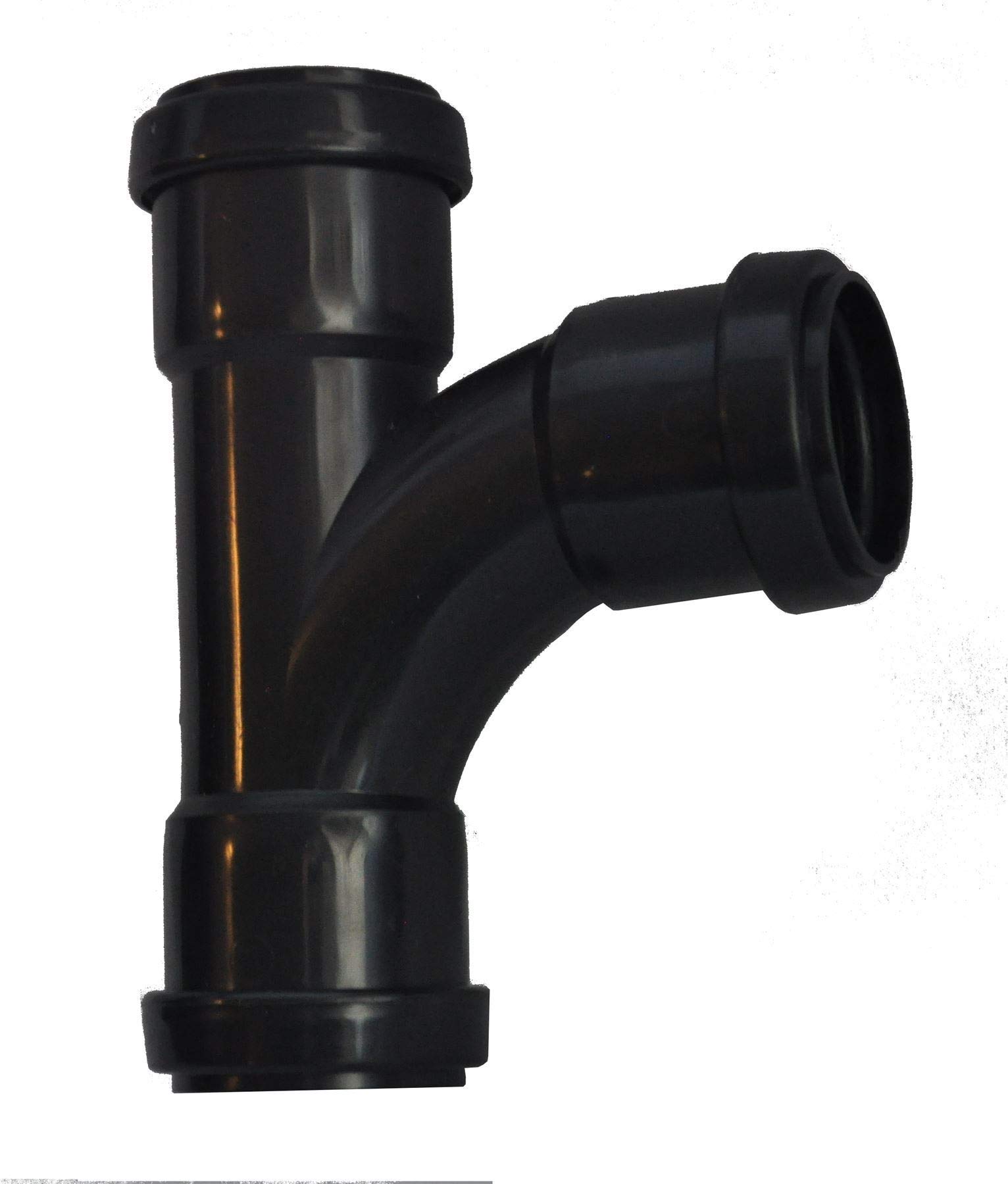 Pushfit 40mm Waste Pipe 90 Degree Tee - Black