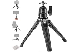 NEEWER Mini Desk Tripod, Metal Table Top Small Portable Travel Selfie Stick Stand with 360° Ball Head & 1/4" Screw for Camera