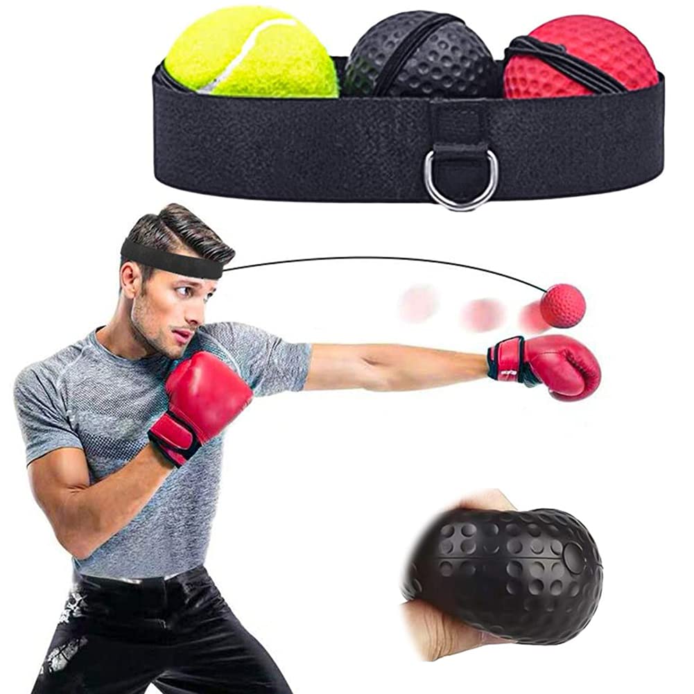 XYDZ 3 PCS Boxing Reflex Ball Head,Boxing Training Ball，Great for Reflex, Timing, Accuracy, Focus and Hand Eye Coordination Training for Boxing, MMA and Krav Mega