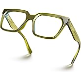 VISOONE Rectangle TR90 Blue Light Blocking Glasses Computer Eyewear with Preppy Look for Women and Men Cougar