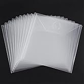 10PCS Large Stamp & Dies Storage Pockets Transparent Plastic Seal Bags Storage Case for Cutting Dies Stencil Background Card Paper Album Stamp Crafts for DIY Scrapbooking Paper Craft Suqare Shape