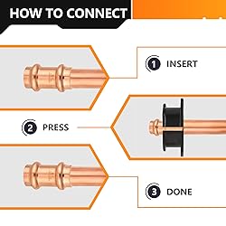 HeSun 10-Pack Copper Press Tee, 3/4" x 3/4" x