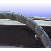 C.P.R. DIY Classic Grip Synthetic Leather Old School Wrap Steering Wheel Cover (Medium (14.5"-15.5"), Gray)