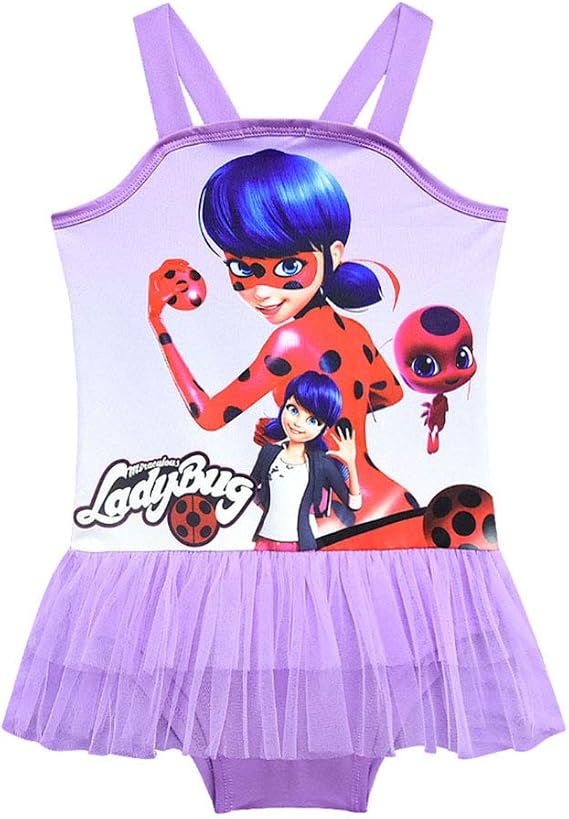 Costume Da Bagno Miraculous Ladybug Per Bambine - Bikini Blu Per Mare E Piscina