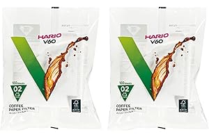 Hario V60 Misarashi Coffee Paper Filter (Size 02, 200-count, White)