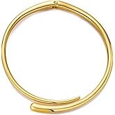 LILIE&WHITE Gold And Silver Collar Necklace For Women Adjustable Open Silver Chunky Necklaces Gold Collar Statement Necklace Chic Jewelry