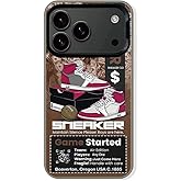 Cairiocoin Sports Shoes Brand Phone Case Compatible with iPhone 17 Pro Max Case, Cool Ins Off Classic Sneakers White or Black Label Aesthetic Non-Slip Shockproof Drop Protection Cover