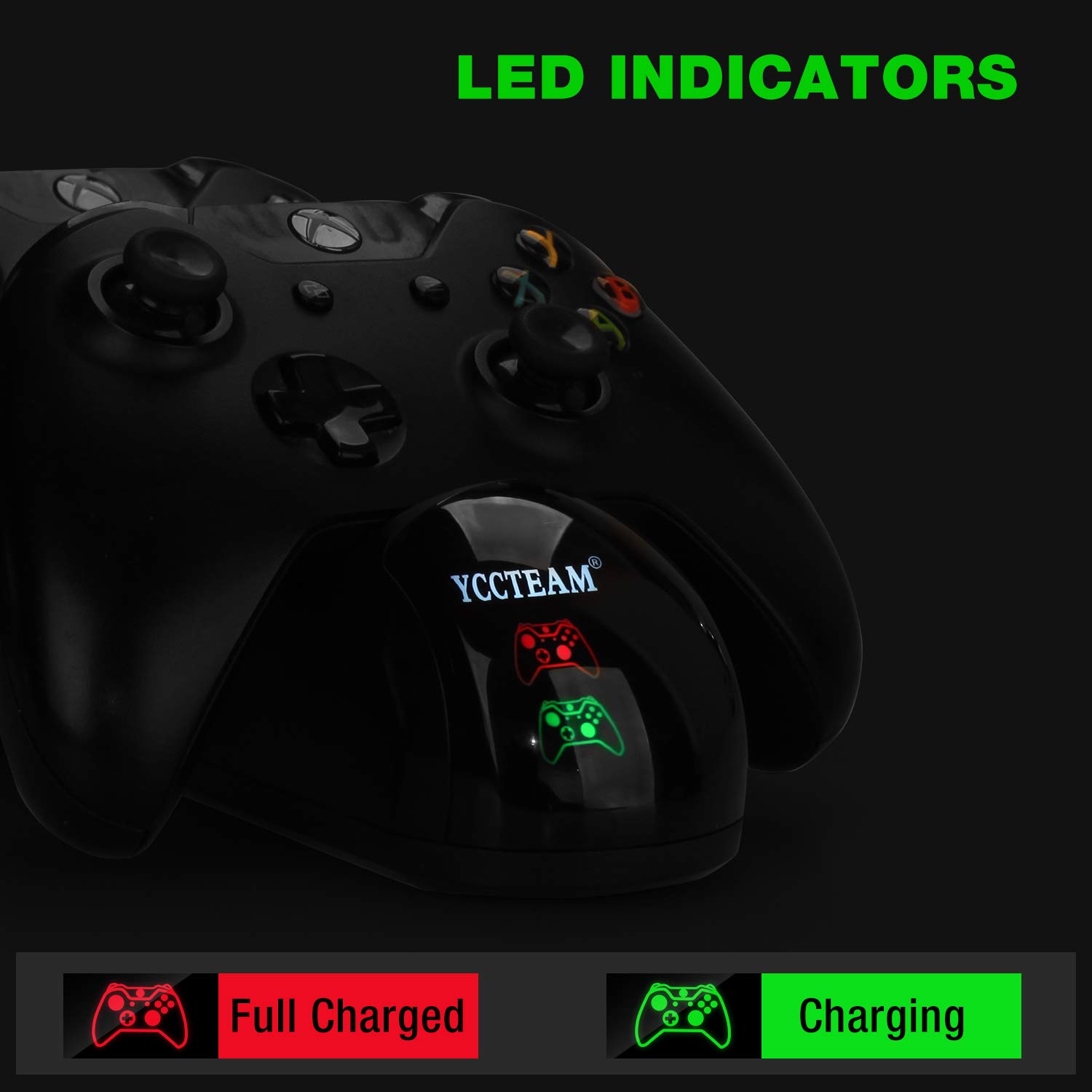 Xbox One/Xbox One S/Xbox One X Controller Charger, Xbox One Twin Charging Docking Station with 2 x Rechargeable Battery Packs for Xbox Wireless Controller (Not for Elite Controller)