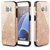 MEKO Soft Gel Flexible Rubber Bumper Glitter Case for Samsung Galaxy S7 - Gold