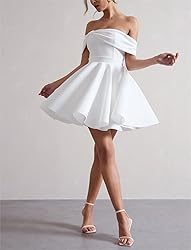 Satin Short Prom Dresses 2025 Off Shoulder Bowknot