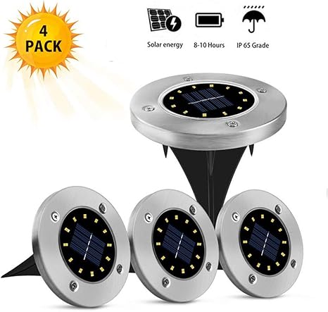 Solar Bodenleuchte Solarleuchten Garten 12 Led Solarleuchte Wasserdicht Bodenstrahler Edelstahl Aussenleuchte Garten Landschaft Beleuchtung Fur Rasen Weg Hof Auffahrt Gehweg Warmweiss 4 Pcs Amazon De Beleuchtung