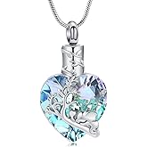 mingkejw Elephant Heart Urn Necklace for Ashes Cremation Jewelry for Women Men Stainless Steel Memorial Necklaces Ash Holder for Human Pets Keepsake Jewelry for Loved Ones with Fill Tool