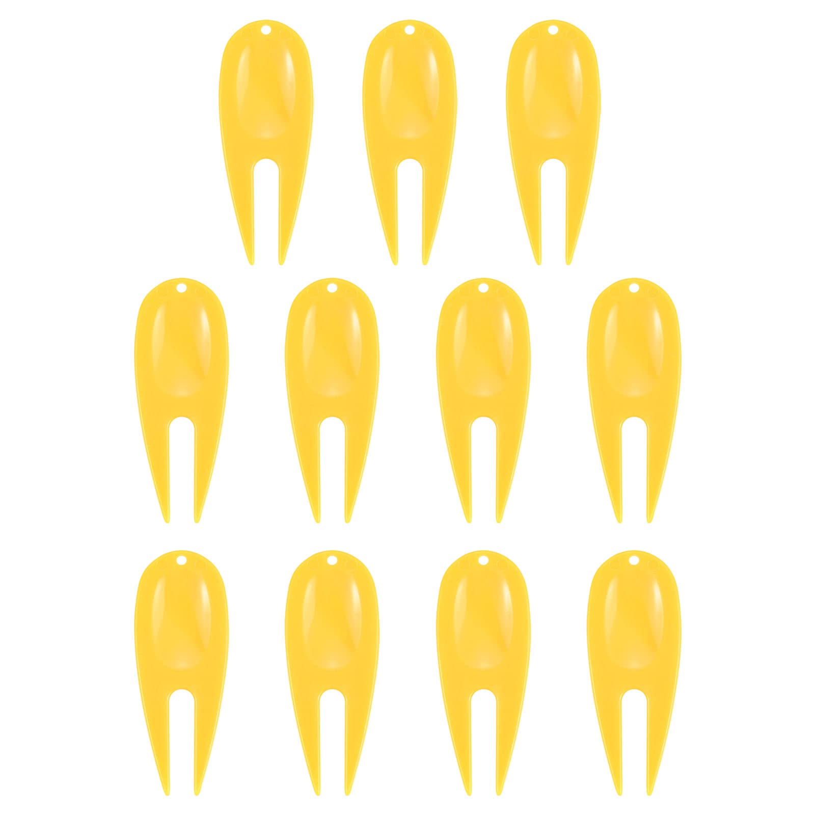 PATIKIL Golf Divot Tool, 12 Pack Plastic Golf Repair Tool Ball Marker for Golfer, Yellow