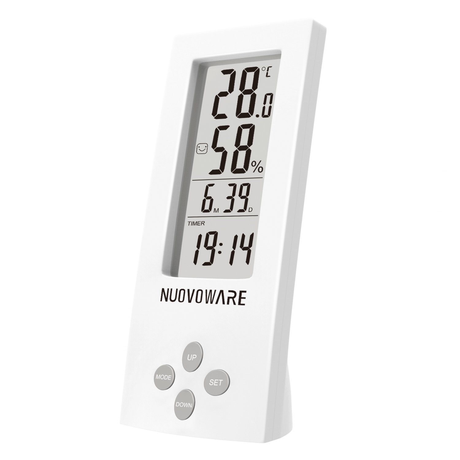 Buy Nuovoware Thermometer Hygrometer Clock, Desktop Allinone High