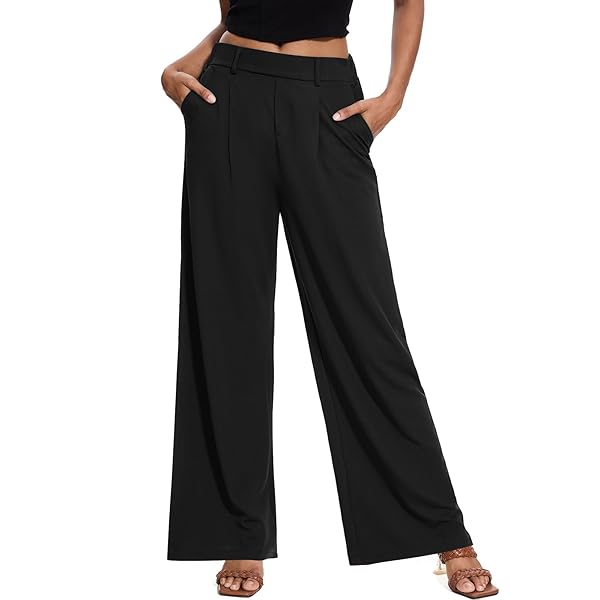 Wide Leg Pants Petite Chiclily Women's Wide Leg Pants High Waisted