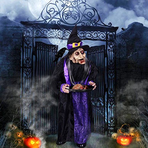 Halloween Animated Witch Prop with Light Up Eyes Halloween Animated Witch Prop with Light Up Eyes
