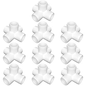 letsFix PVC Elbow Fittings 1/2 Inch, 3-Way/4-Way/5-Way PVC Connectors for SCH40 1/2 Inch PVC Pipe - Build Heavy Duty PVC Furniture and Plumbing Projects Available, White [Pack of 10]
