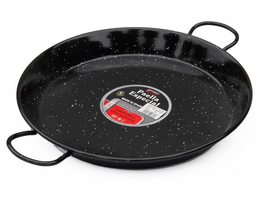 Vaello La Valenciana Enamelled Steel Induction Paella Pan, 34 Cm