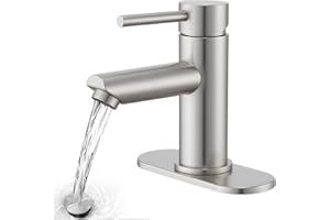 Brushed Nickel Bathroom Sink Faucets Single Hole Single Handle Stainless Steel Bathroom Faucet RV Faucet Deck Mount 1 Hole or