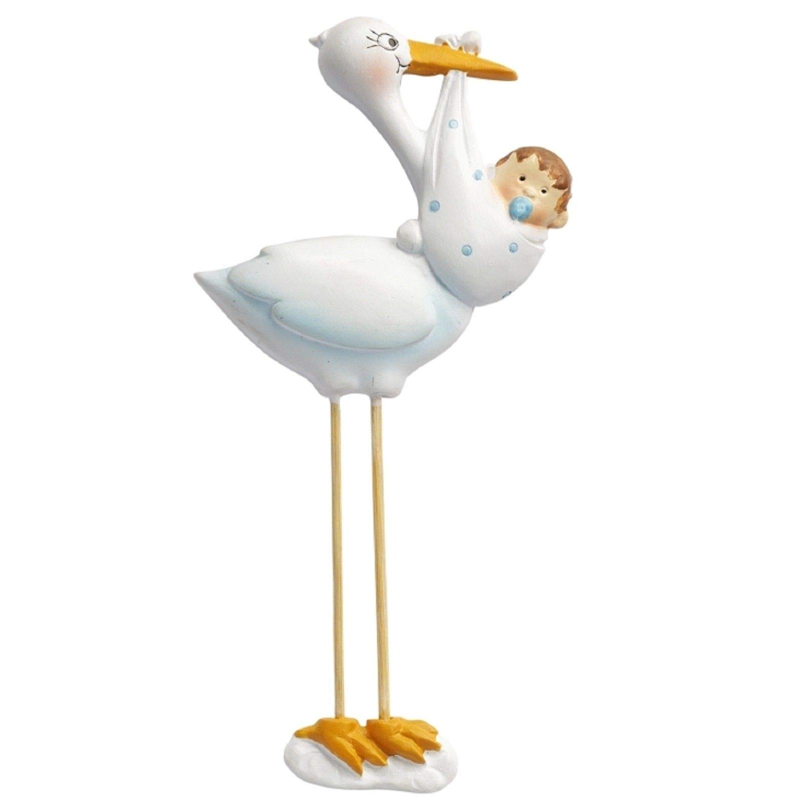 Hobbyfun 95mm Polyresin Stork Birth Of A Boy Ornament