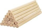 HOSSIAN Wooden Dowel Rods Birch Wood Sticks Crafts 1/4" x 10" Unfinished Round view 1