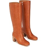 AITTA Women’s Knee High Boots – Fits Calf Sizes 13.3″–16.6″ (Sizes 5-12) | Ideal for Fuller Calves, Not for Extra-Wide Calves | Comfort Block Heel, Square Toe, Side Zip