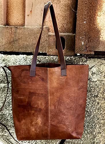 distressed leather tote