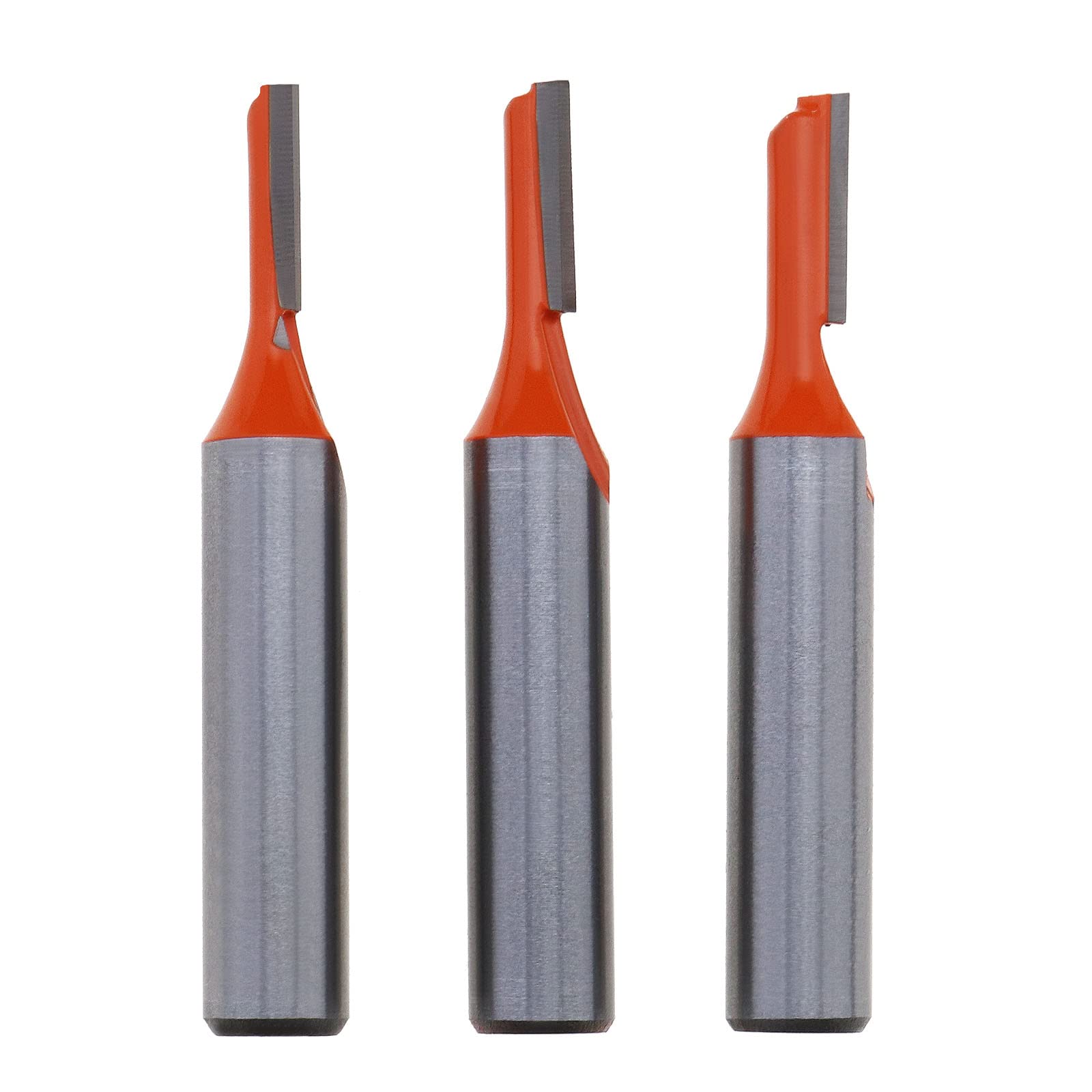 YINETTECH 3PCS 8mm Shank Groove Cutters Set Router Bits Straight Single Flute Bit Carbon Steel Wood Milling Cutter Woodworking Milling Tools Cutting Diameter 3mm/4mm/5mm