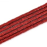 190Pcs 2mm*4mm Red Coral Gemstone Heishi Disc Spacer Bead Semi Precious Loose Beads for Jewelry Making 16inch
