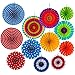 Ohomr Paper Fan Decoration Set of 12 for Wedding Mexican Fiesta Birthday Carnival Kids Christmas Party Color Ceiling Hanging Round Tissue Fans Decor