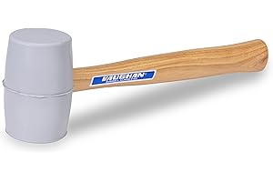 VAUGHAN Solid Rubber Mallet, Quality Rubber 20 oz Head, Made In The USA, Hardwood Handle, RM2W, VN57432