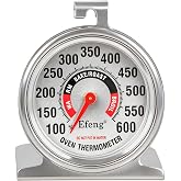 Efeng Large Dial Oven Thermometer for Gas &amp; Electric Oven,Grill Cooking Safety Leave-in- NSF accurately Easy-to-Read Clearly Large Number Shows temperatures for Meat,Grilling or Cake Cooking Oven