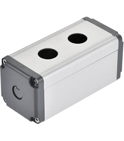 uxcell 3 Holes 16mm Aluminum Switch Button Station Box with a PG7